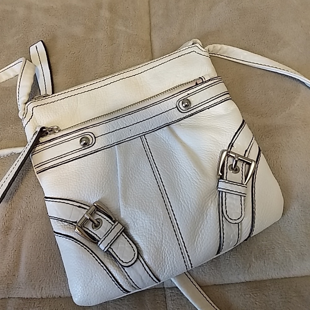 White leather bag